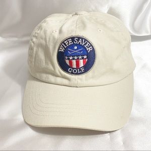 IMPERIAL “Wife Saver Golf” vented cotton hat cap slide adjustment Ivory